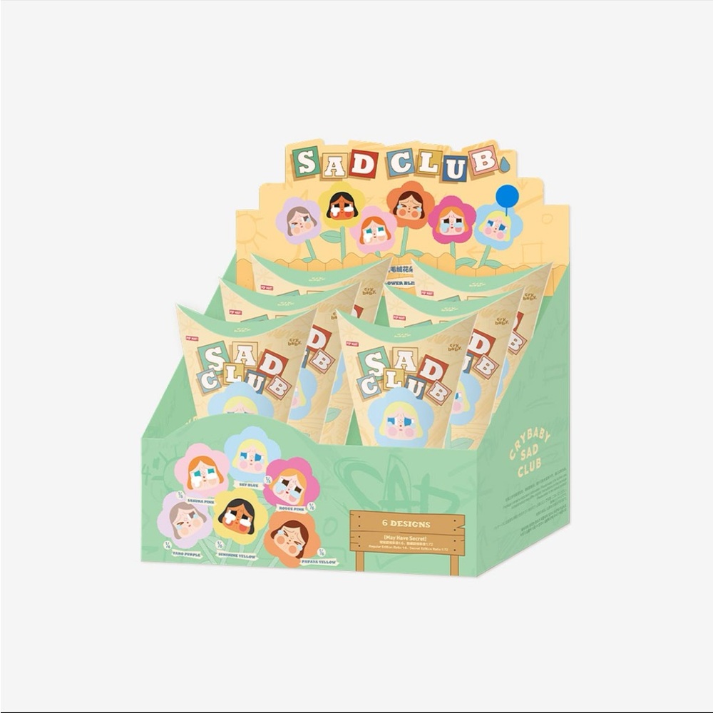 Pop Mart Crybaby Sad Club Flower Display Container Box